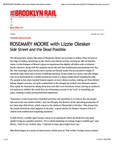 Brkly Rail  Side Street and the Dead Possible - The Brooklyn Rail
